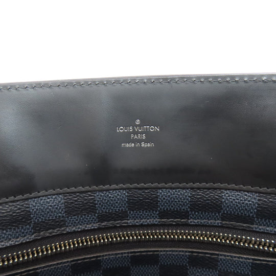 LOUIS VUITTON Tote Bag N41397 Damier canvas Navy Kava Voyajaj mens Used Authentic