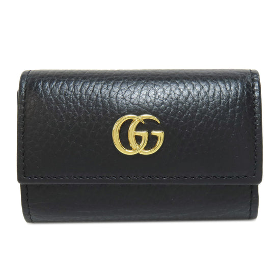 GUCCI Key case Key holder  456118 leather black Double G