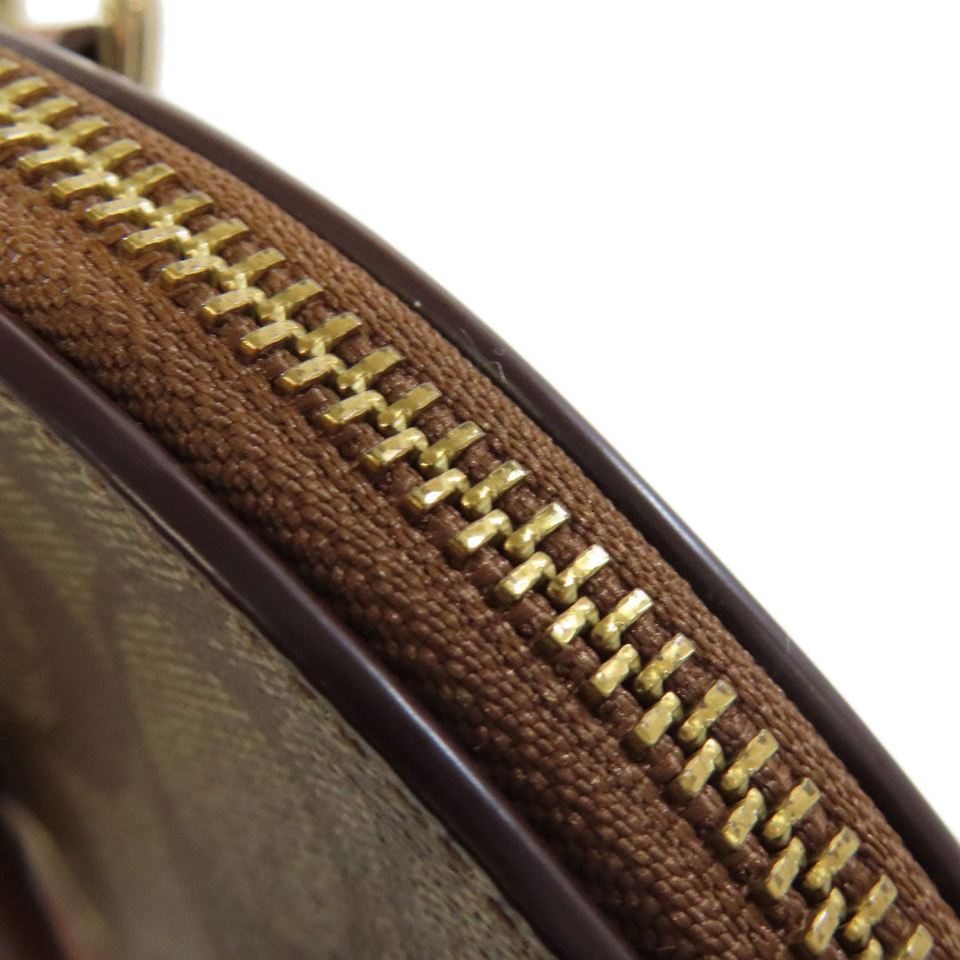 COACH Handbag F37233 PVC Brown Signature 2WAY Women Used Authentic