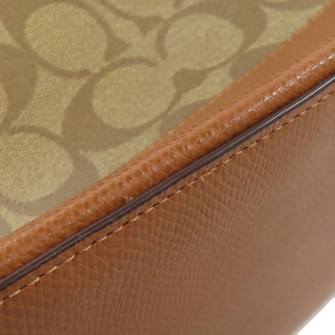 COACH Handbag F37233 PVC Brown Signature 2WAY Women Used Authentic