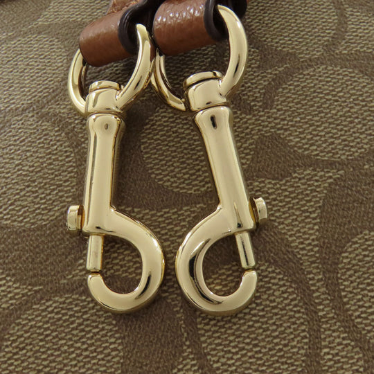 COACH Handbag F37233 PVC Brown Signature 2WAY Women Used Authentic