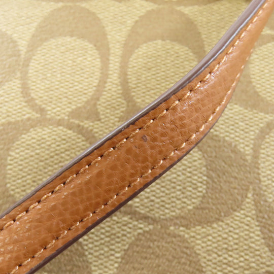 COACH Handbag F37233 PVC Brown Signature 2WAY Women Used Authentic