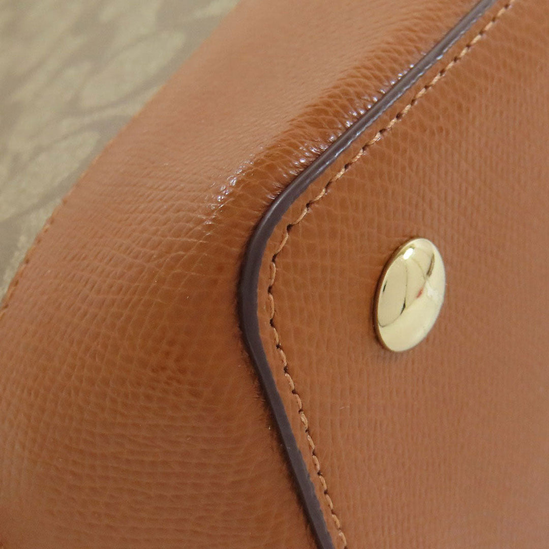 COACH Handbag F37233 PVC Brown Signature 2WAY Women Used Authentic