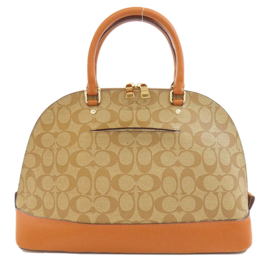 COACH Handbag F37233 PVC Brown Signature 2WAY Women Used Authentic