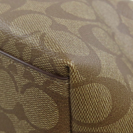 COACH Tote Bag F38405 PVC Brown Signature Women Used Authentic