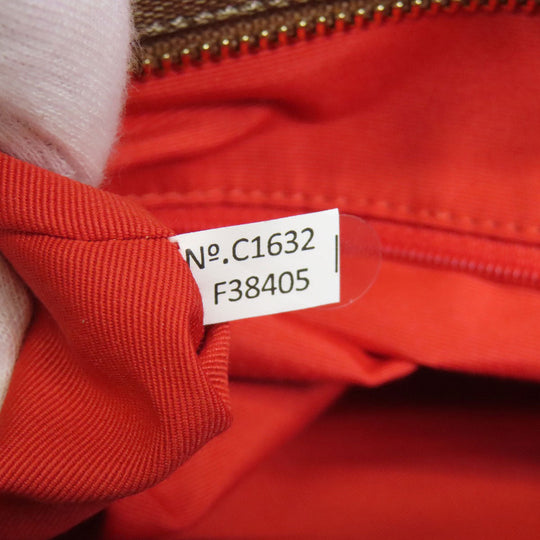 COACH Tote Bag F38405 PVC Brown Signature Women Used Authentic