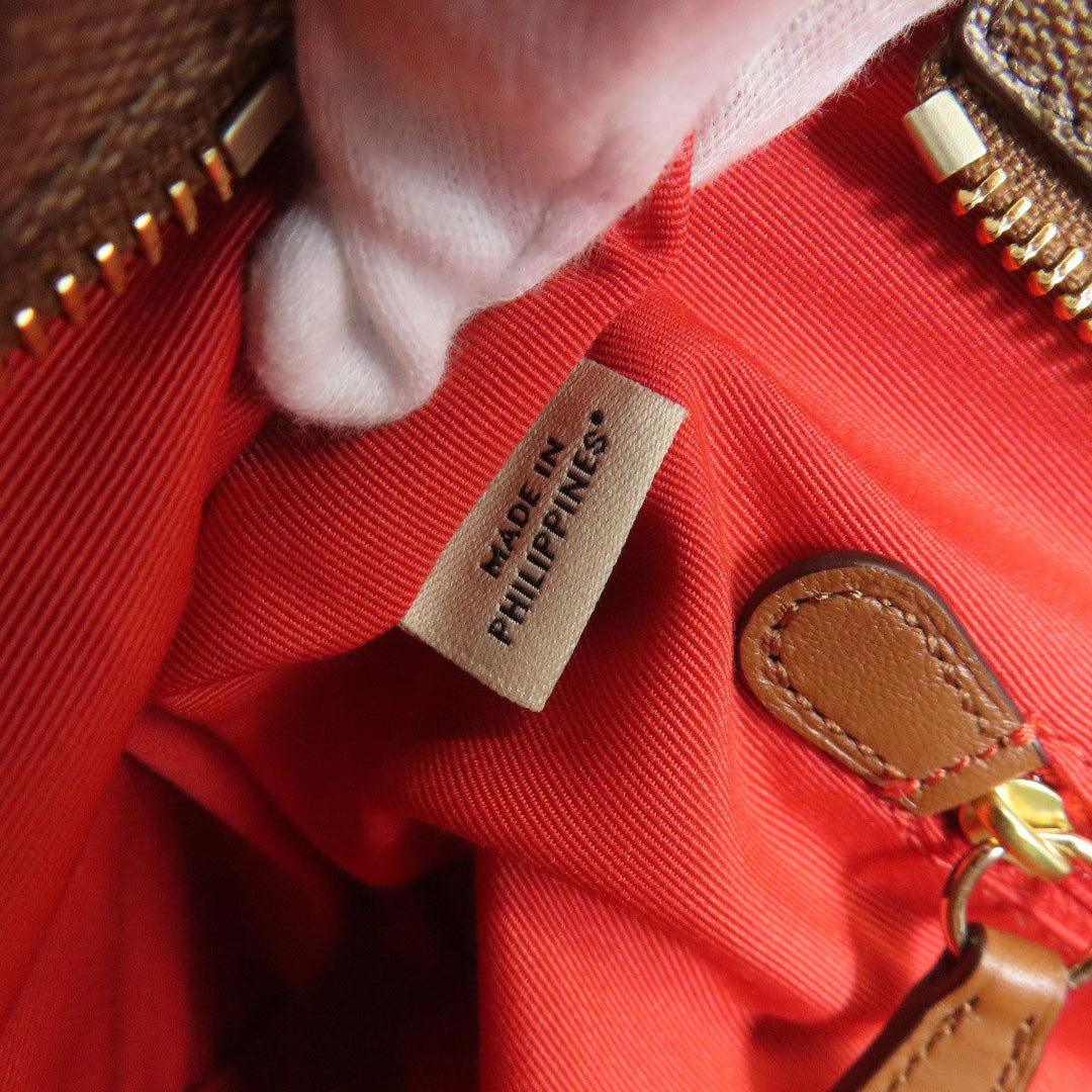 COACH Tote Bag F38405 PVC Brown Signature Women Used Authentic