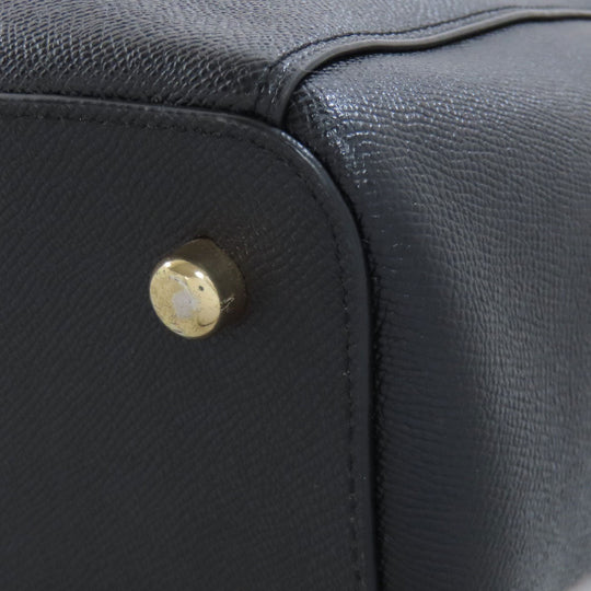 COACH Tote Bag F31474 leather black logo Women Used Authentic