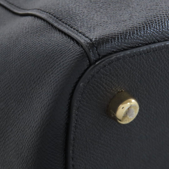 COACH Tote Bag F31474 leather black logo Women Used Authentic