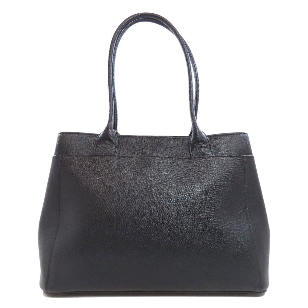 COACH Tote Bag F31474 leather black logo Women Used Authentic