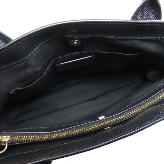 COACH Tote Bag F31474 leather black logo Women Used Authentic