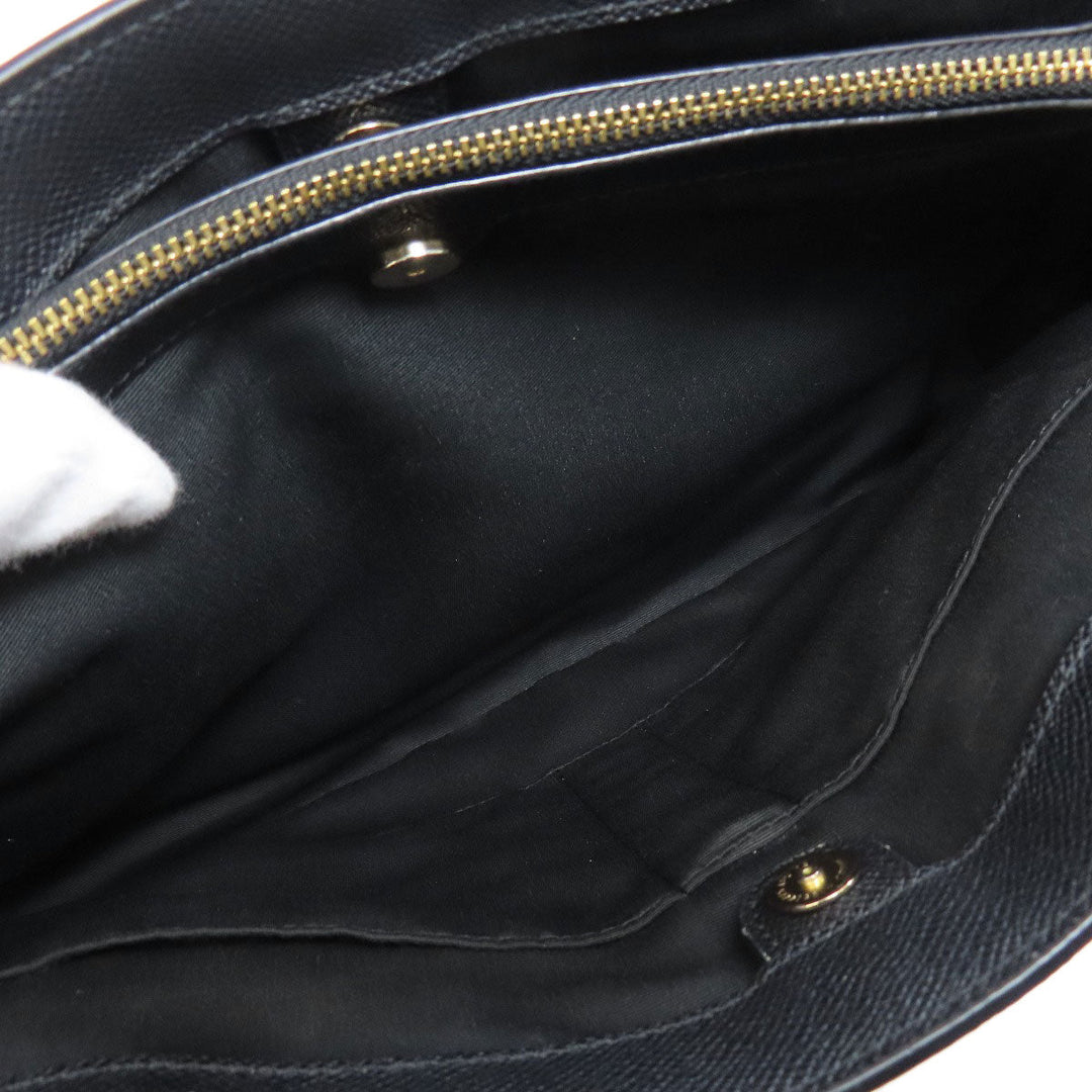 COACH Tote Bag F31474 leather black logo Women Used Authentic