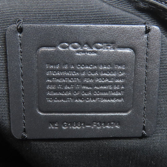 COACH Tote Bag F31474 leather black logo Women Used Authentic