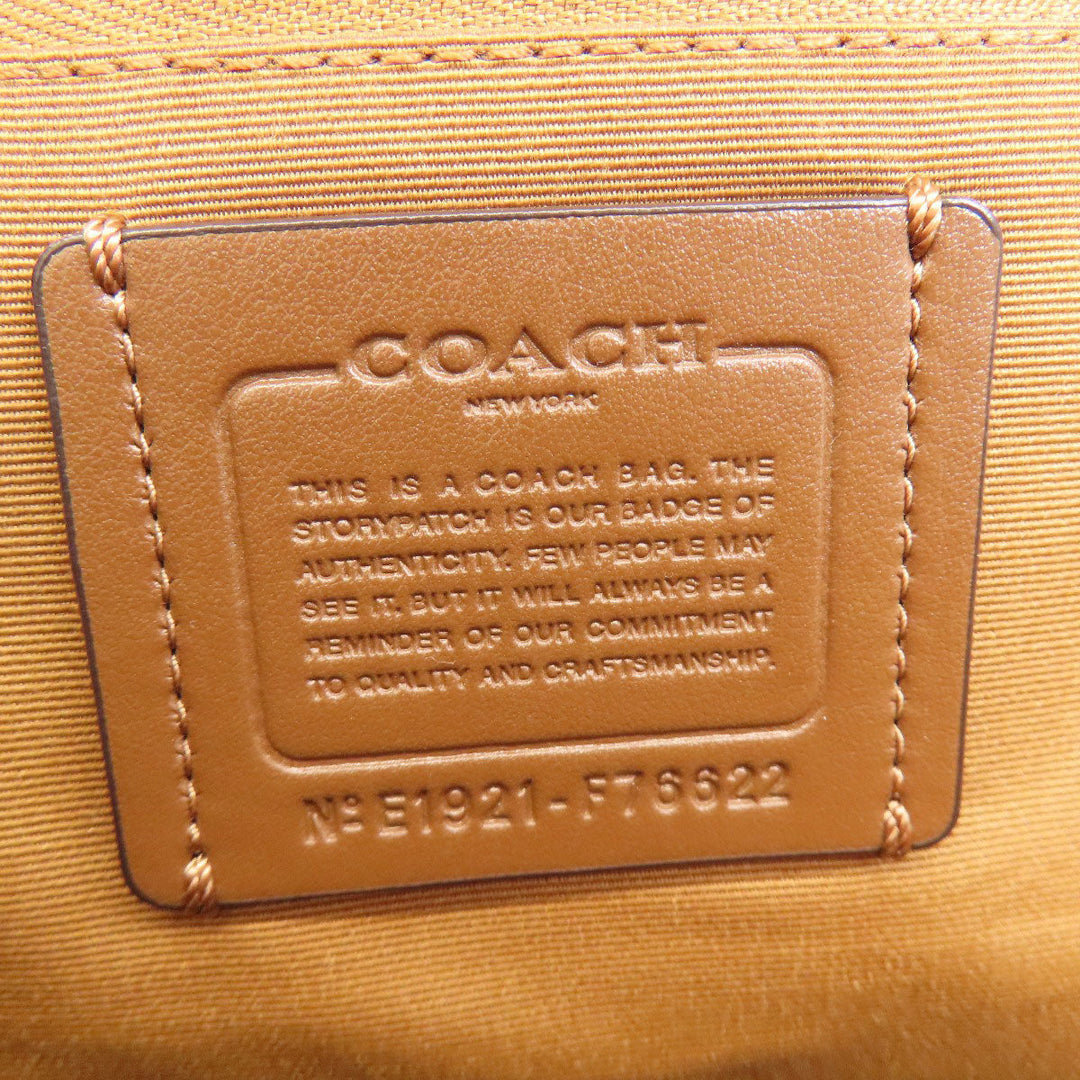 COACH Backpack F76622 Leather, PVC white Signature Women Used Authentic