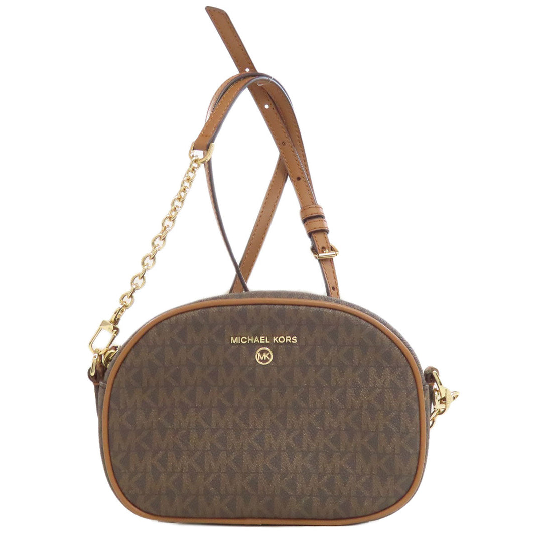 MICHAEL KORS Shoulder Bag PVC Brown MK signature