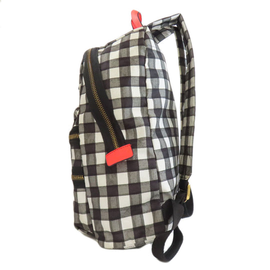 MARC BY MARC JACOBS Backpack Nylon black Check Pattern Women Used Authentic