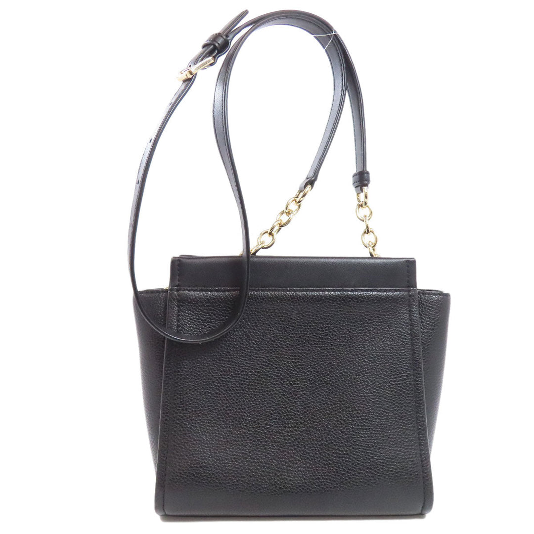 MICHAEL KORS Shoulder Bag leather black logo Women Used Authentic