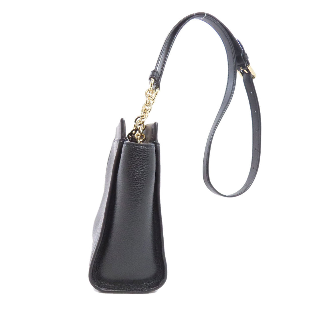 MICHAEL KORS Shoulder Bag leather black logo Women Used Authentic