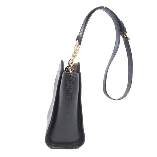 MICHAEL KORS Shoulder Bag leather black logo Women Used Authentic