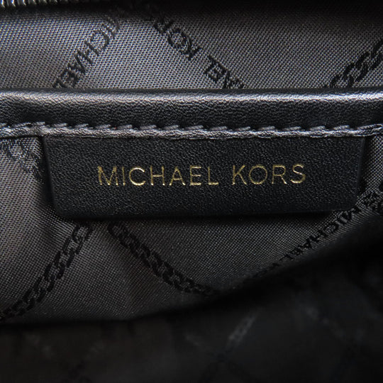 MICHAEL KORS Shoulder Bag leather black logo Women Used Authentic