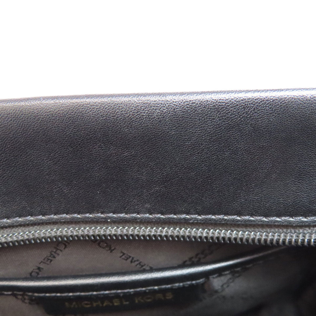 MICHAEL KORS Shoulder Bag leather black logo Women Used Authentic