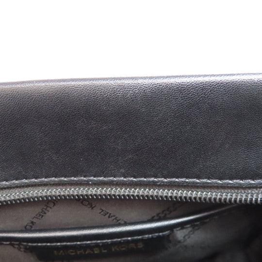MICHAEL KORS Shoulder Bag leather black logo Women Used Authentic
