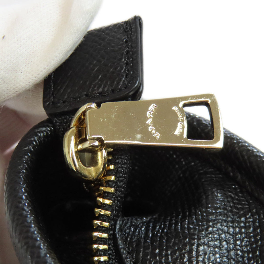 COACH Tote Bag F57789 leather black logo Women Used Authentic