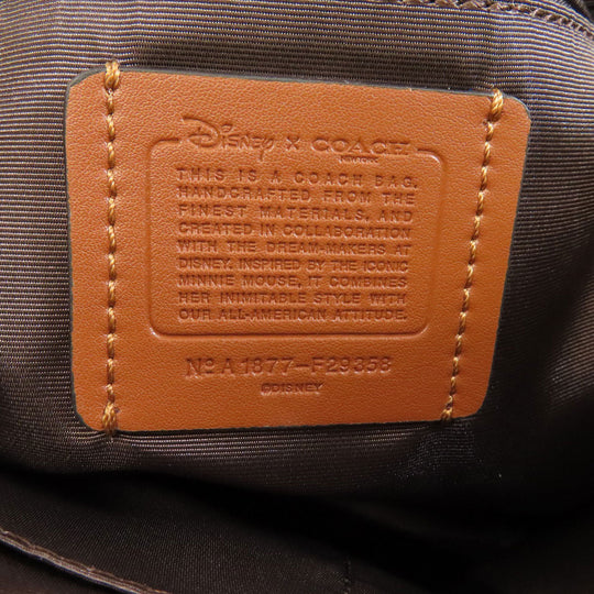 COACH Tote Bag F29358 PVC beige Mickey collaboration Disney Women Used Authentic