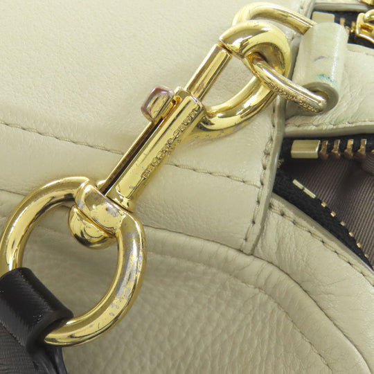 MARC JACOBS Shoulder Bag leather white Double J Women Used Authentic