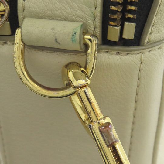 MARC JACOBS Shoulder Bag leather white Double J Women Used Authentic