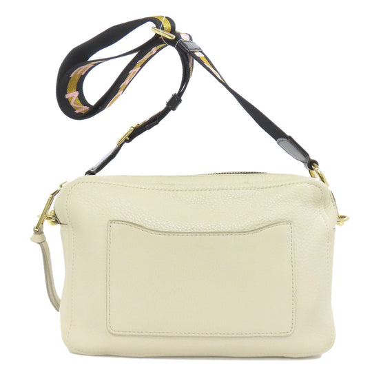 MARC JACOBS Shoulder Bag leather white Double J Women Used Authentic
