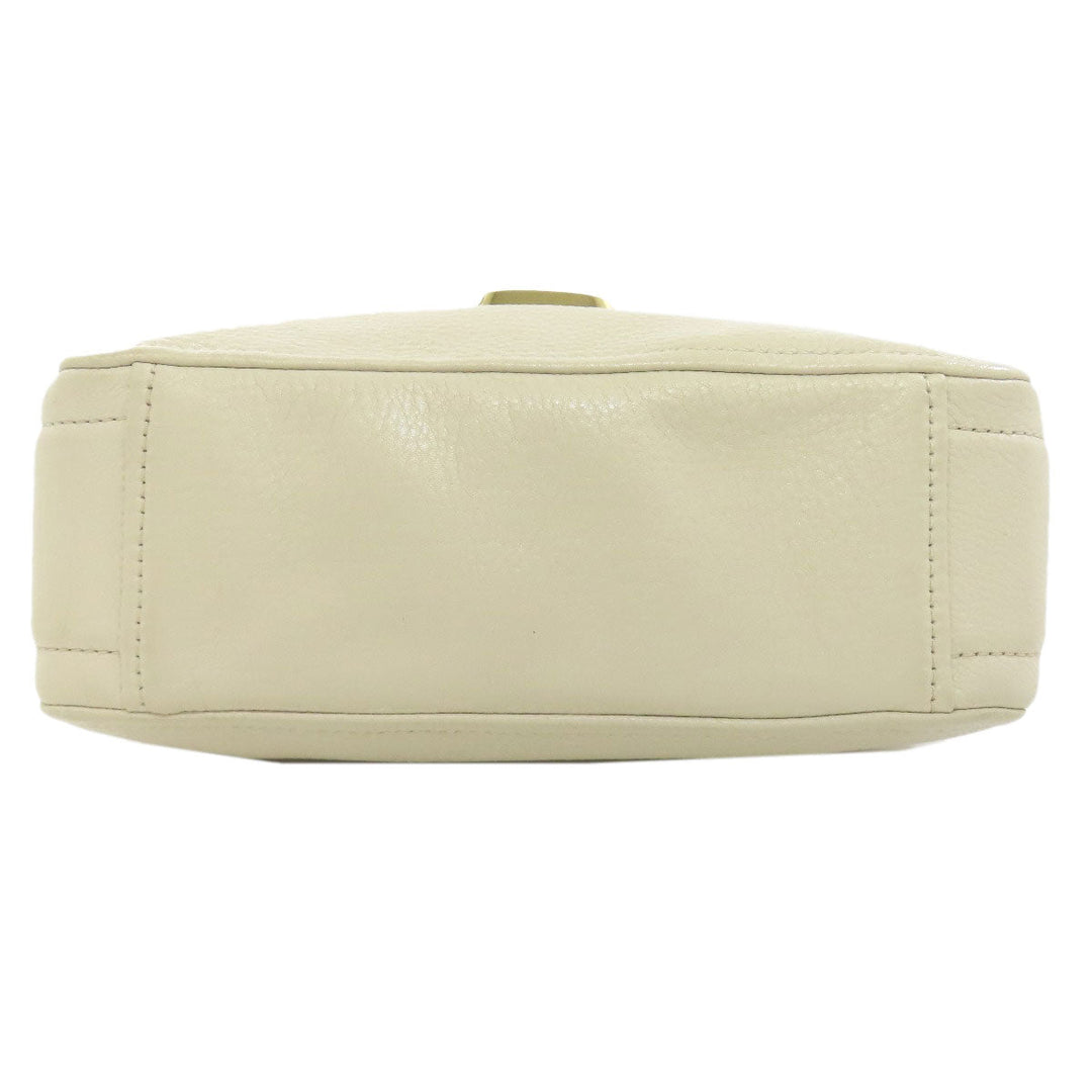 MARC JACOBS Shoulder Bag leather white Double J Women Used Authentic