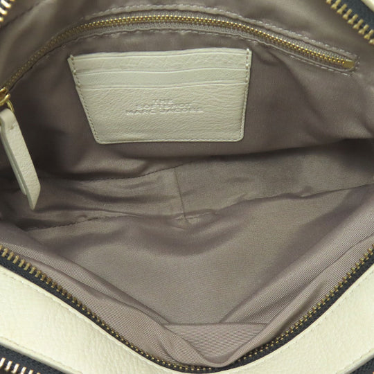 MARC JACOBS Shoulder Bag leather white Double J Women Used Authentic