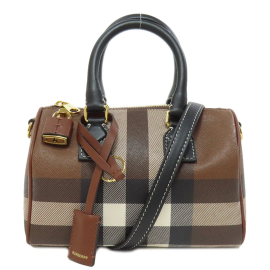 BURBERRY Handbag PVC Brown