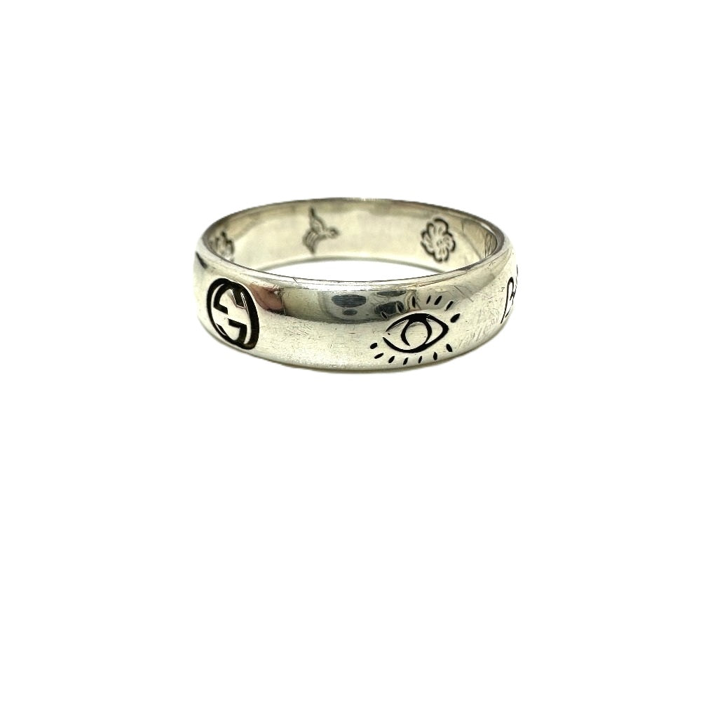 GUCCI Ring 455247 SV925 Silver Blind for love Women 16 Used Authentic