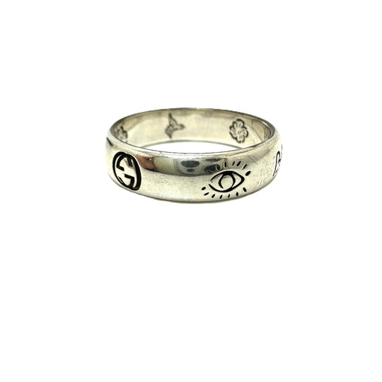 GUCCI Ring 455247 SV925 Silver Blind for love Women 16 Used Authentic
