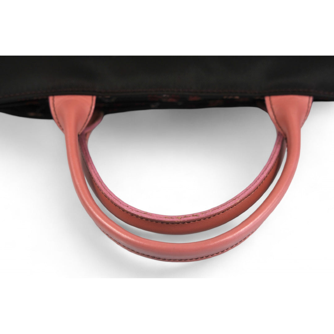 Burberry London Blue Label Handbag Black Pink Plaid Women's Tote Bag Designer Purse