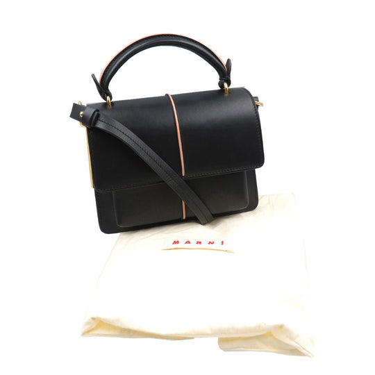 MARNI Shoulder Bag BMMP0027Y0 Calfskin black Attache Bag Women Used Authentic
