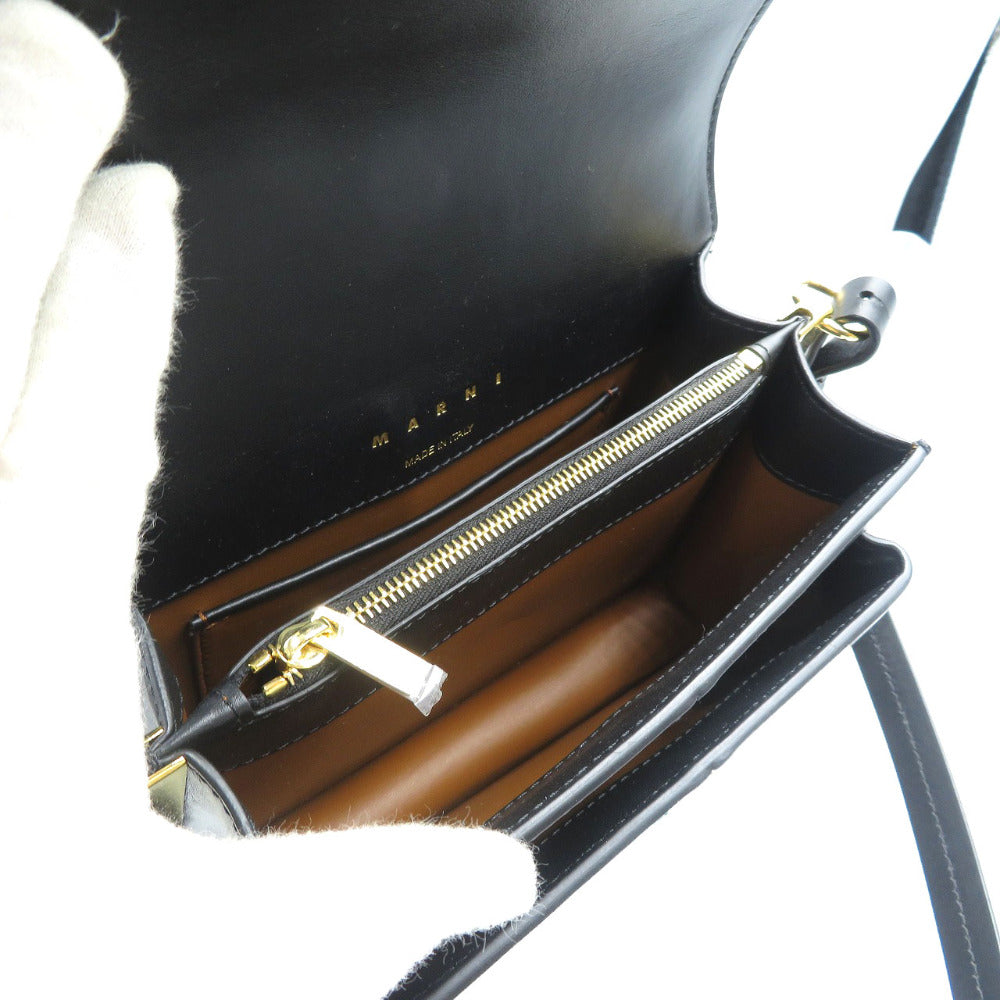 MARNI Shoulder Bag BMMP0027Y0 Calfskin black Attache Bag Women Used Authentic