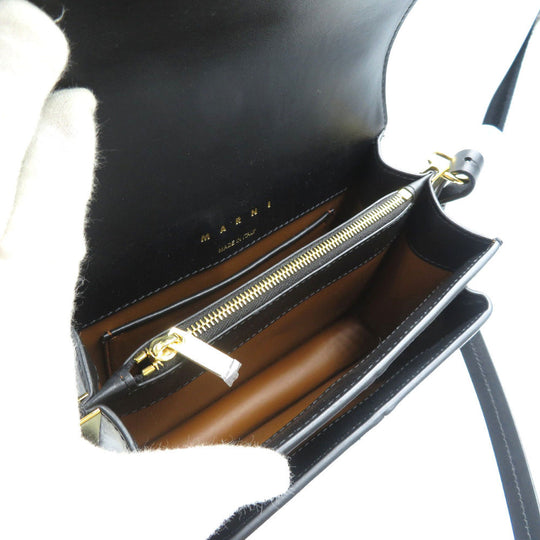 MARNI Shoulder Bag BMMP0027Y0 Calfskin black Attache Bag Women Used Authentic