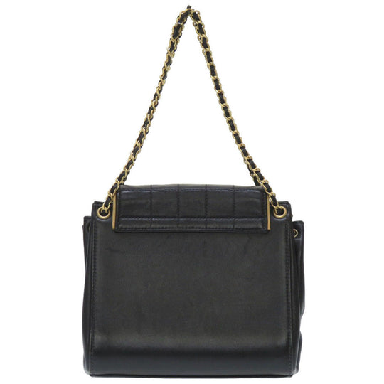 CHANEL Shoulder Bag lambskin black 2.55 chocolate bar Women Used Authentic