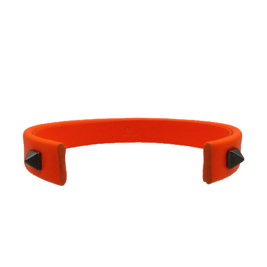 VALENTINO Bangle rubber Orange Studs mens Used Authentic