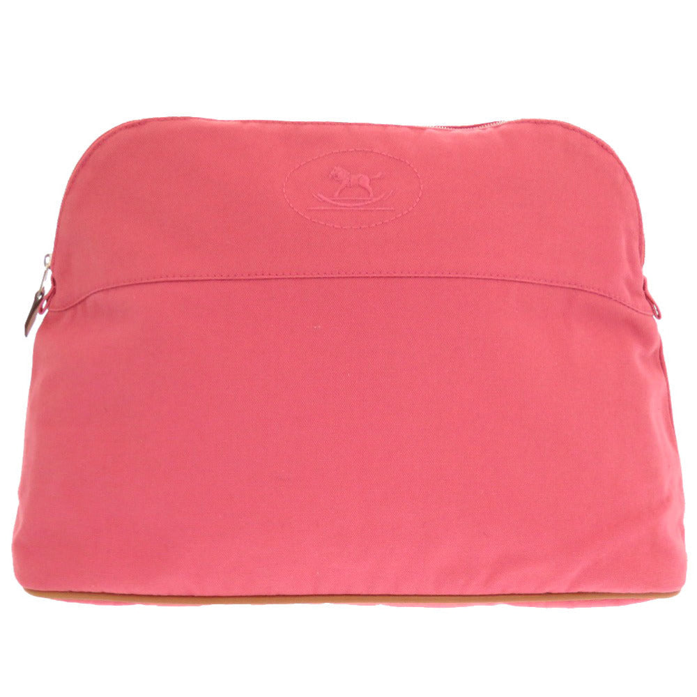 HERMES Pouch canvas pink Bolide Pouch TGM 34 Women Used Authentic