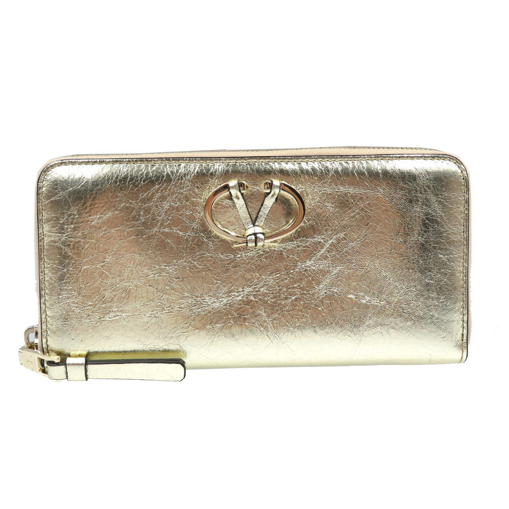 VALENTINO Long Wallet Purse PW2P0P88CMC leather gold Women Used Authentic