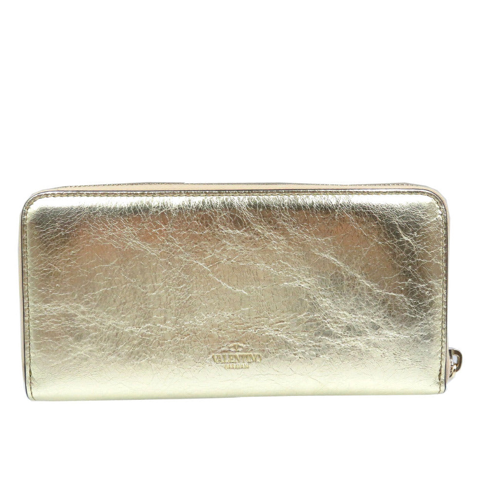 VALENTINO Long Wallet Purse PW2P0P88CMC leather gold Women Used Authentic