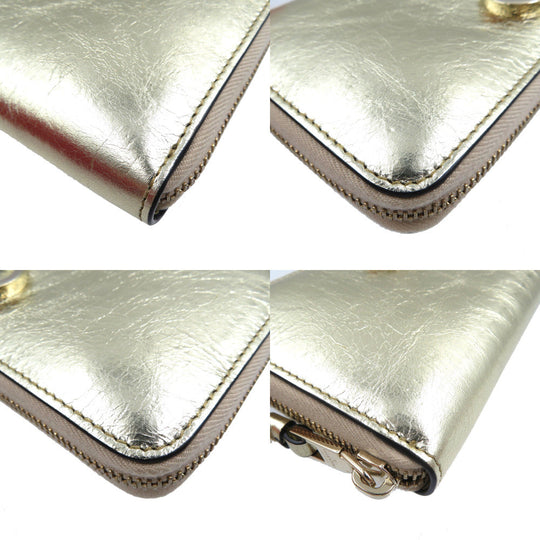 VALENTINO Long Wallet Purse PW2P0P88CMC leather gold Women Used Authentic