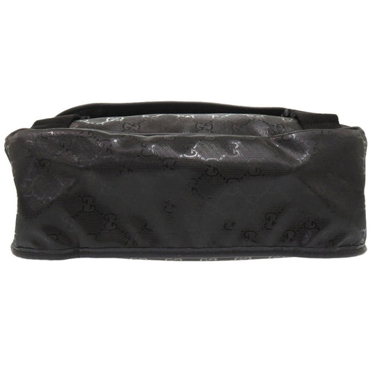 GUCCI Shoulder Bag 201732 PVC coated canvas black GG implementation Messenger bag mens Used Authentic