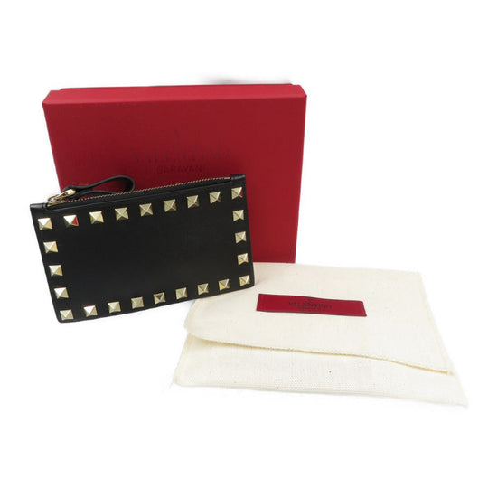 VALENTINO Coin case ZW2P0548BOL Calfskin black Women Used Authentic