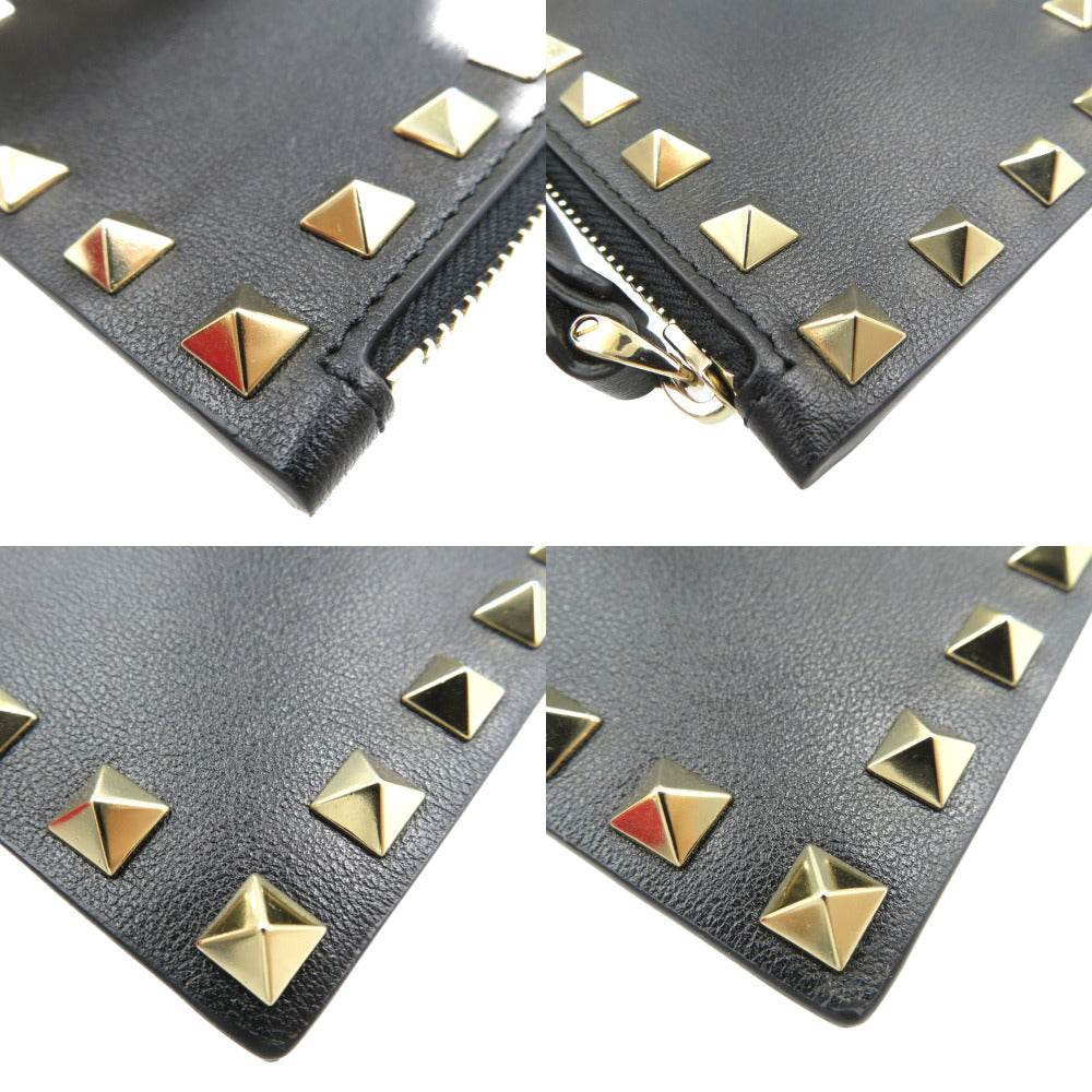 VALENTINO Coin case ZW2P0548BOL Calfskin black Women Used Authentic