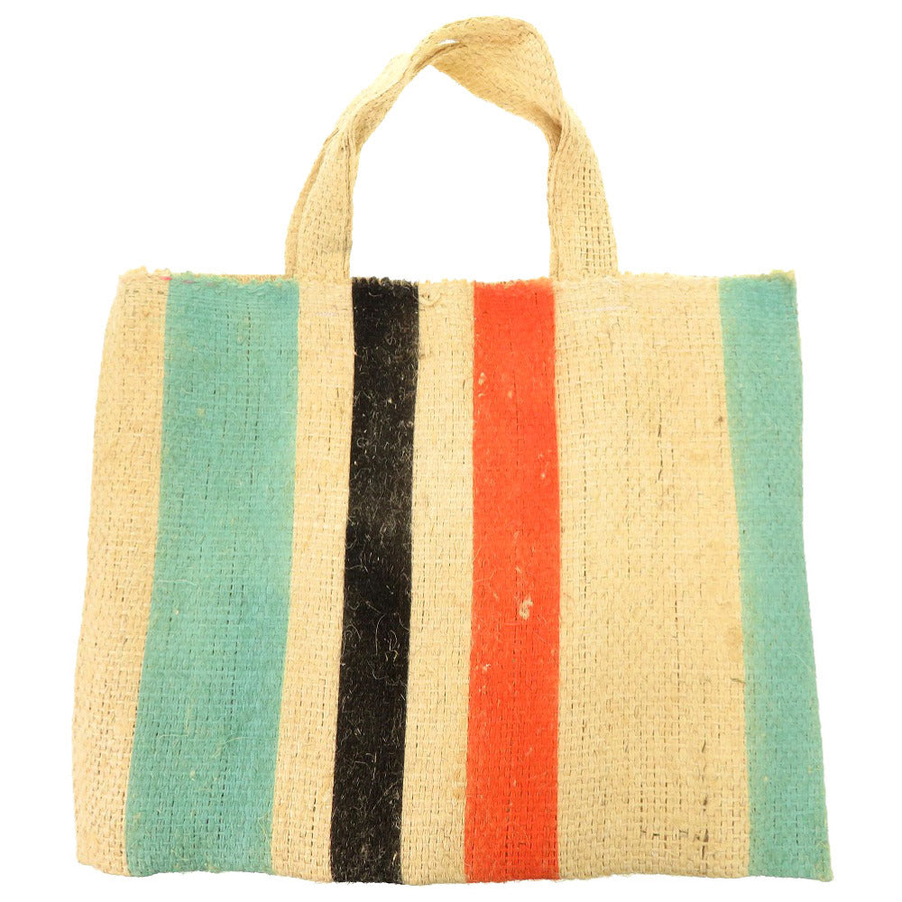 MARNI Tote Bag straw beige Market Stripes Women Used Authentic